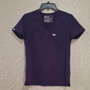 Figs Purple Short Sleeve Tee for Casual Comfort